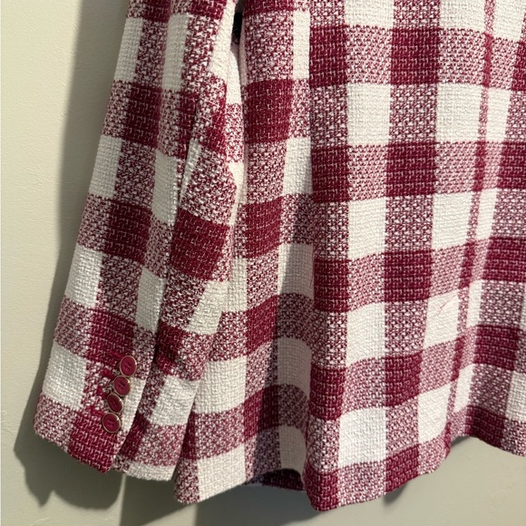 Liz Claiborne Women’s Rose Checkered Jacket Tweed Plaid Size 16P Wool Blend NWT - Picture 12 of 14